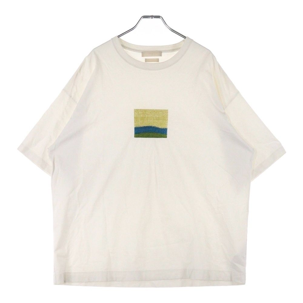 YOKE ヨーク 23SS EMBROIDERED T-SHIRT センター エンブロイダリー クルーネック 半袖Tシャツ カットソー ホワイト YK23SS0486CS