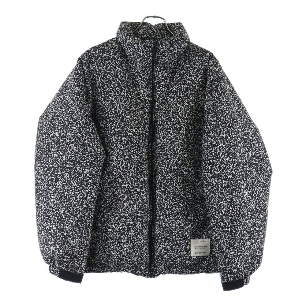 COOTIE クーティー Jacquard Down Jacket ジャガード ジップアップダウンジャケット ブラック ホワイト