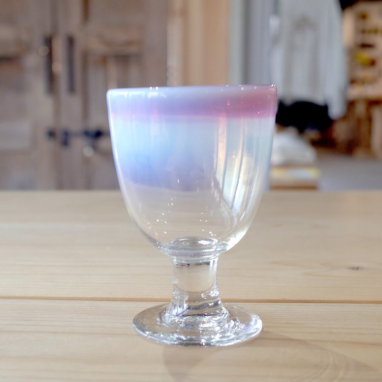 Stemglass Blown glass Pink Clear White 大正時代 大正ガラス 吹きガラスト ステムグラス ヴィンテージ ピンク クリア ホワイト 1910s-20s