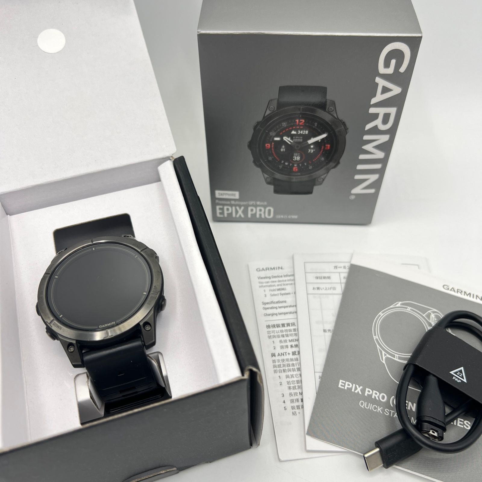 GARMIN epix Pro Gen 2 47 mm 010-02803-52 Ti Carbon Gray DLC Black スマートウォッチ ガーミン エピックス プロ 本体