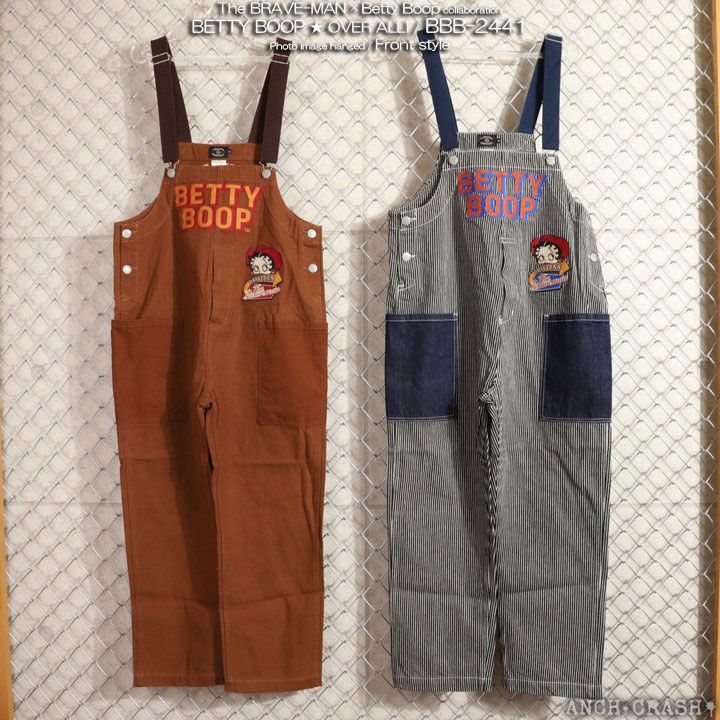 The BRAVE-MAN ベティブープ オーバーオール BBB-2441 刺繍 BETTY BOOP ブレイブマン ベティちゃん