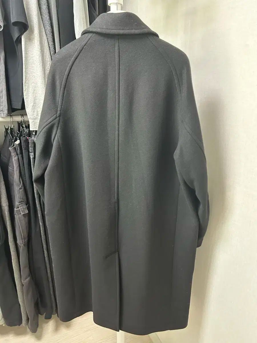 210エディ カシミア バルマカーン ロングコート ブラック 105