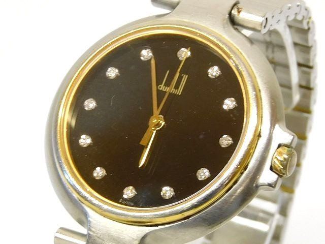 ダンヒル dunhill ミレニアム ボーイズサイズ クォーツ 腕時計 ウォッチ QZ ブラック文字盤 コンビ 7J