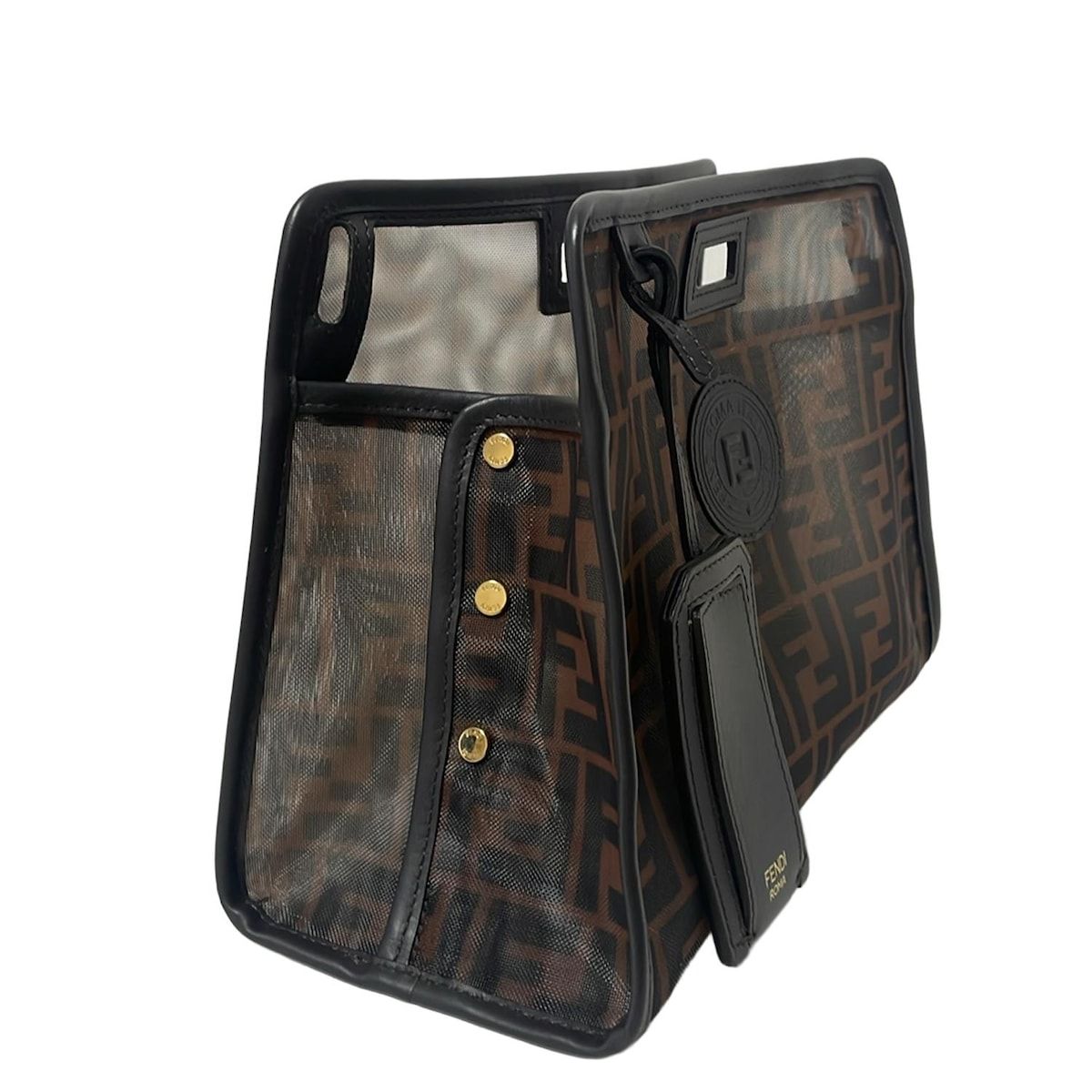 FENDI フェンディ バッグ ミディアム ピーカブー ディフェンダー 7AR717 ブラウン×ダークブラウン×黒 レザー