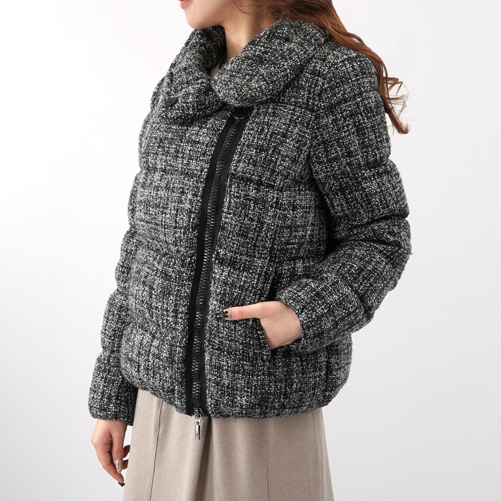 MONCLER モンクレール ラメ ツイード ダウンジャケット - メルカリ