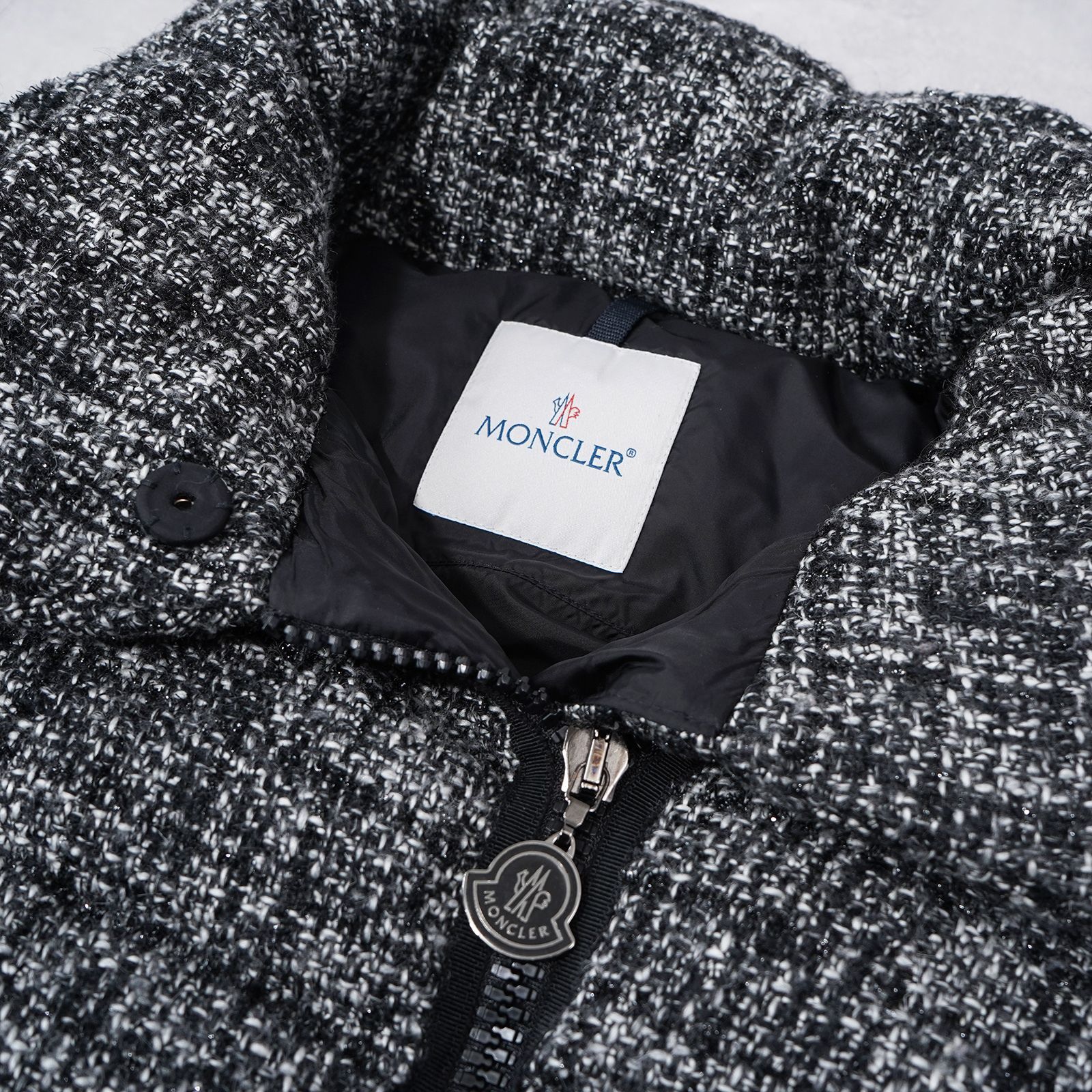 MONCLER モンクレール ラメ ツイード ダウンジャケット - メルカリ