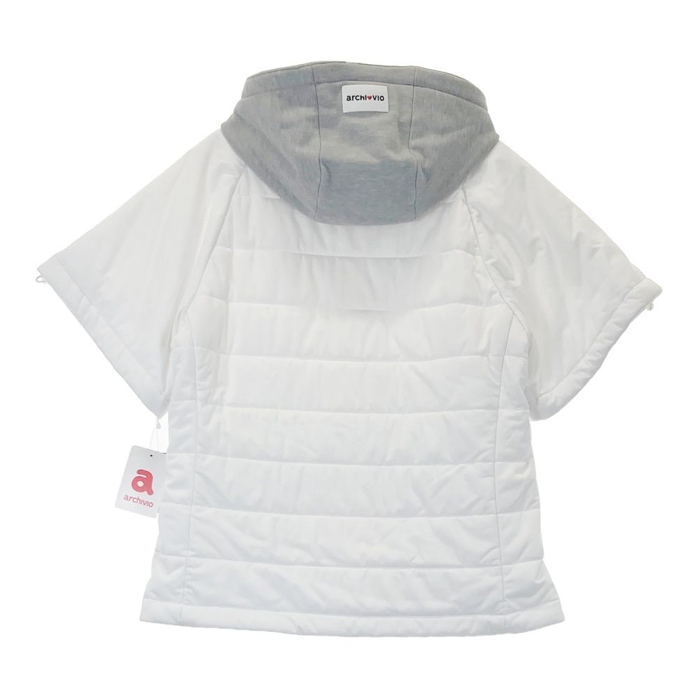 サイズ 38 アルチビオ モデル 半袖 中綿 ジップパーカー ホワイト系 ゴルフウェア レディース ストスト