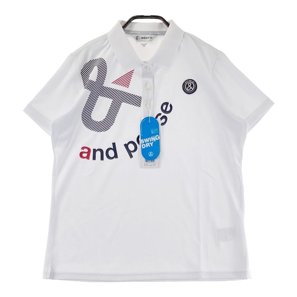 サイズ L AND PER SE アンパスィ 半袖ポロシャツ ホワイト系 240101554864 ゴルフウェア レディース ストスト