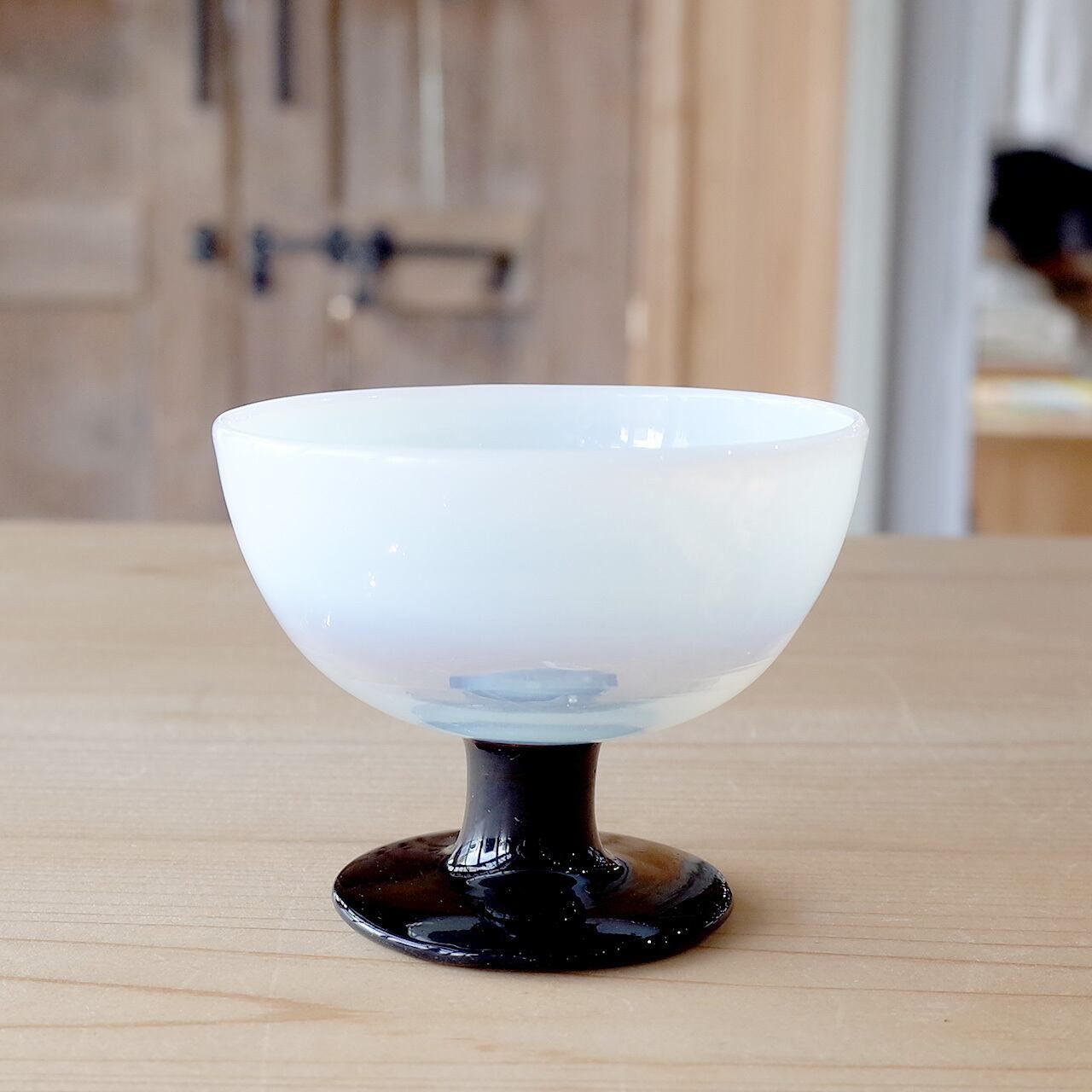 Sherbet glass Blown glass Navy White 大正時代 大正ガラス 吹きガラスト シャーベットグラス ヴィンテージ ネイビー ホワイト 1910s-20s