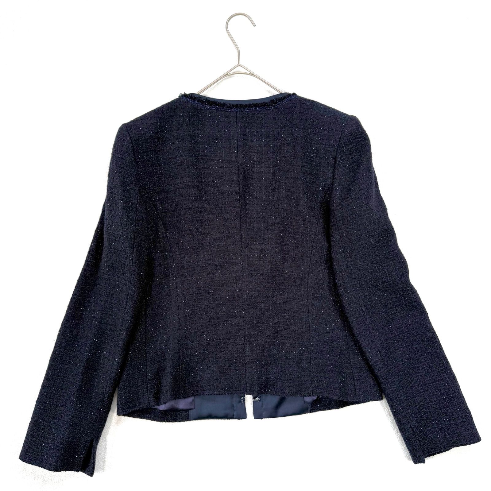 極美品・3✨アンタイトル ツイード ノーカラー UNTITLED カラーレス