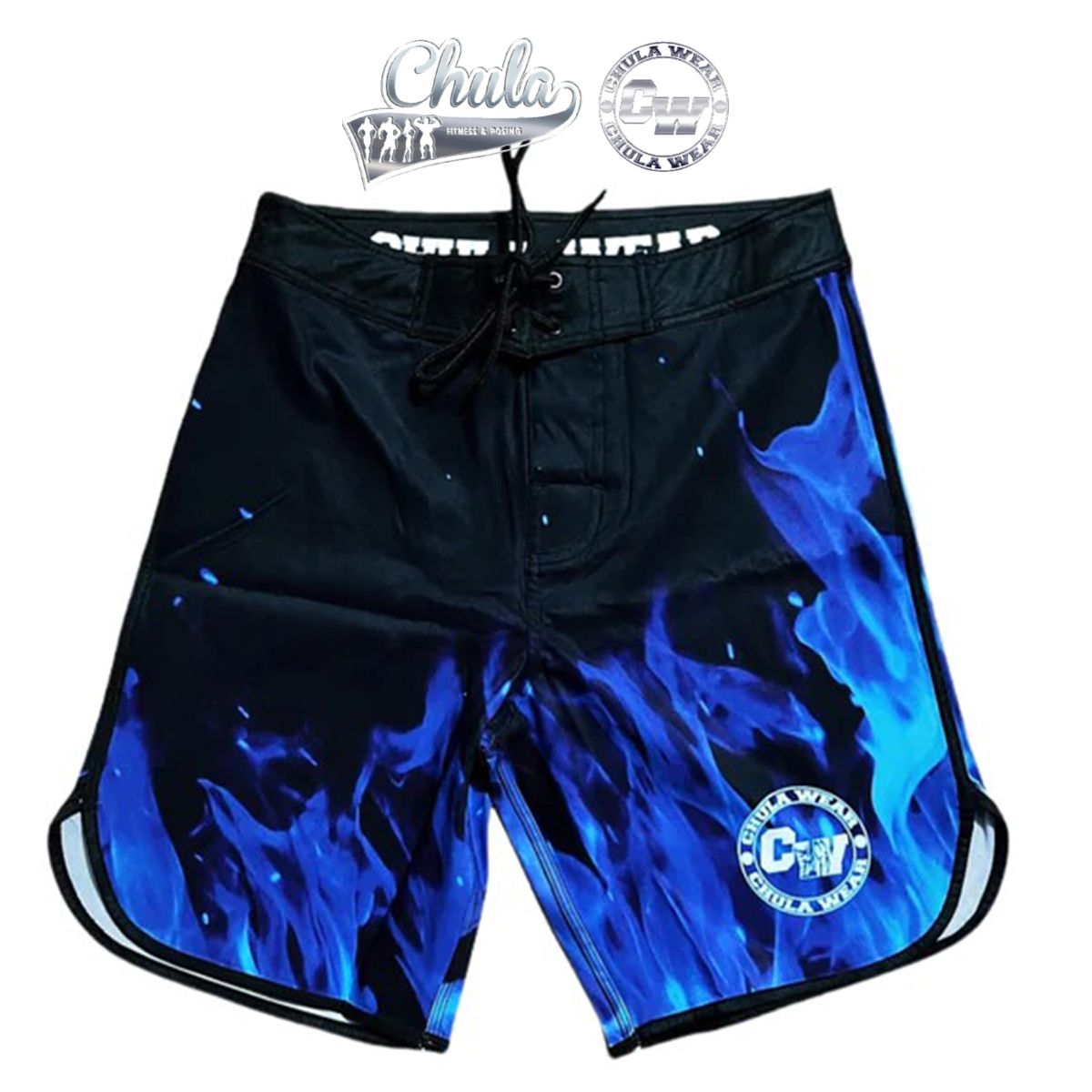 チュラウェア サーフパンツ CHULA WEAR ステージ ショーツ 水着 17 BLUE FLAMES ハーフパンツ 短パン フィジーカー 大会 メンズ 筋トレ ジム ウエア