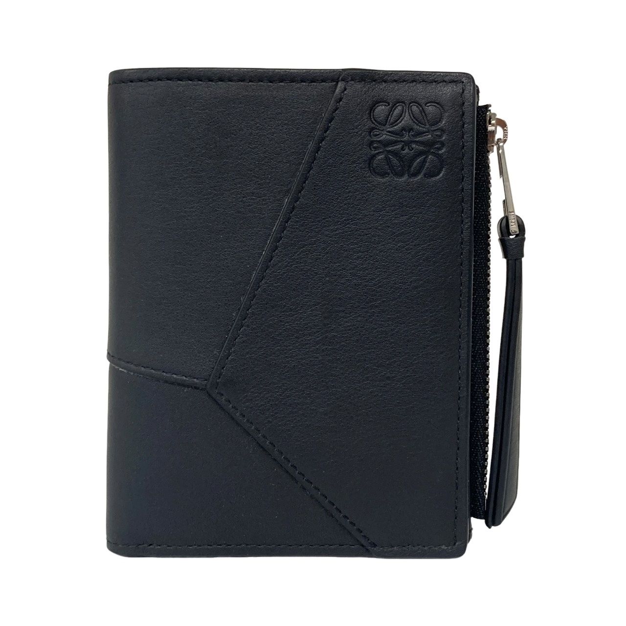LOEWE ロエベ パズルスリム コンパクトウォレット C510W73X08 ブラック レザー 二つ折り財布 ユニセックス 12511K167