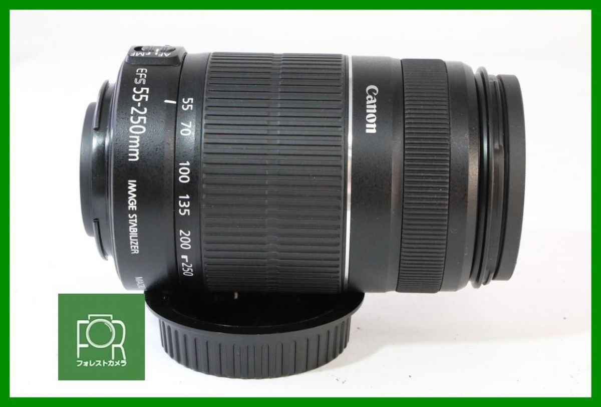 点検済 上品 キヤノン Canon EF-S 55-250mm F4-5.6 IS II 前後キャップ フィルター付き Q44