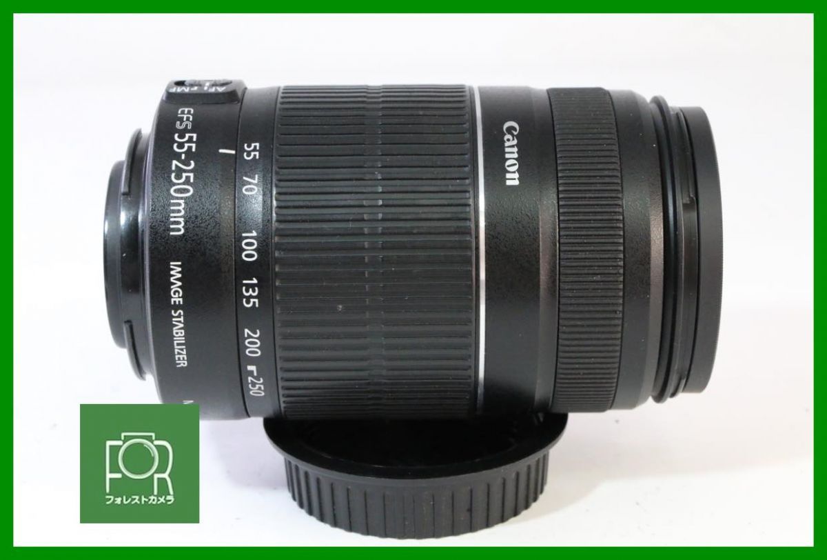 点検済 上品 キヤノン Canon EF-S 55-250mm F4-5.6 IS II 前後キャップ フィルター付き Q43