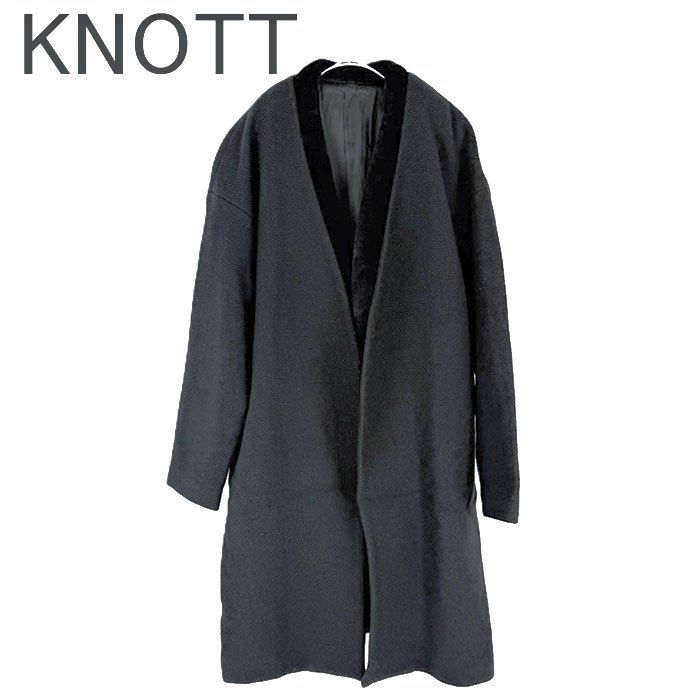トゥモローランド KNOTT（ノット） カシミア混ダブルフェイス ウールコート KNOTT ノット TOMORROWLAND 日本製 ファー付き ウールコート ベスト