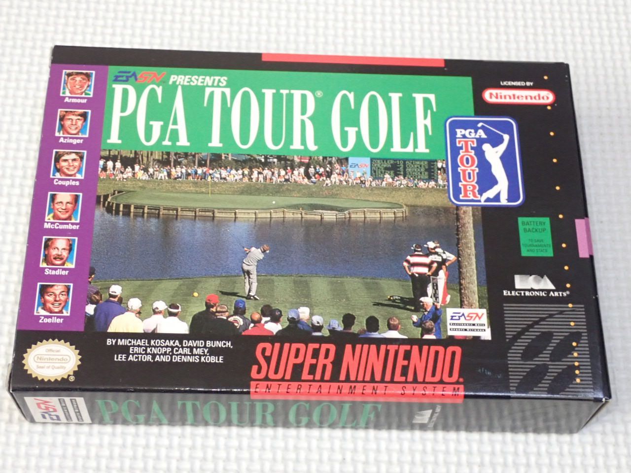 SFC PGA TOUR GOLF SNES 海外版 北米版 ポスター付 ハガキ付 端子清掃済 説明書付 ソフト付 動作 済