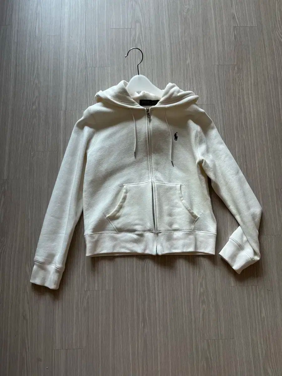 ポロラルフローレン アイボリー フードジップアップ