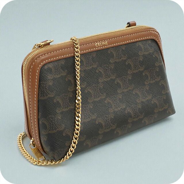 セリーヌ CELINE バッグ レディース 10E382CBX.04LU トリオンフキャンバス チェーンクラッチ