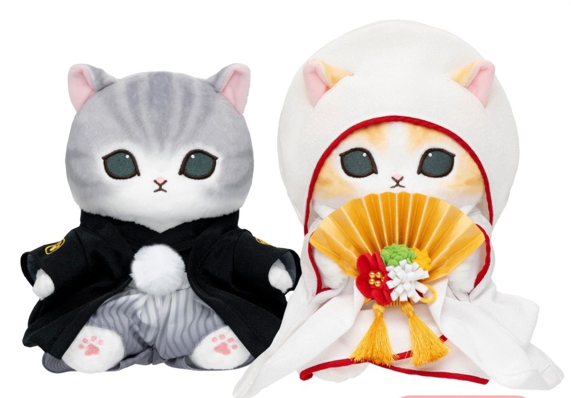 mofusand にゃんこの和装ウェディングペアぬいぐるみ モフサンド