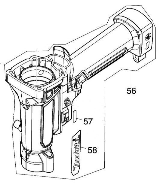 マキタ makita 高圧エア ビス 打ち機 AR412HR 用 ハウジングセット品 183W73-7 部品 修理 パーツ 建築 大工 造作 内装 リフォーム
