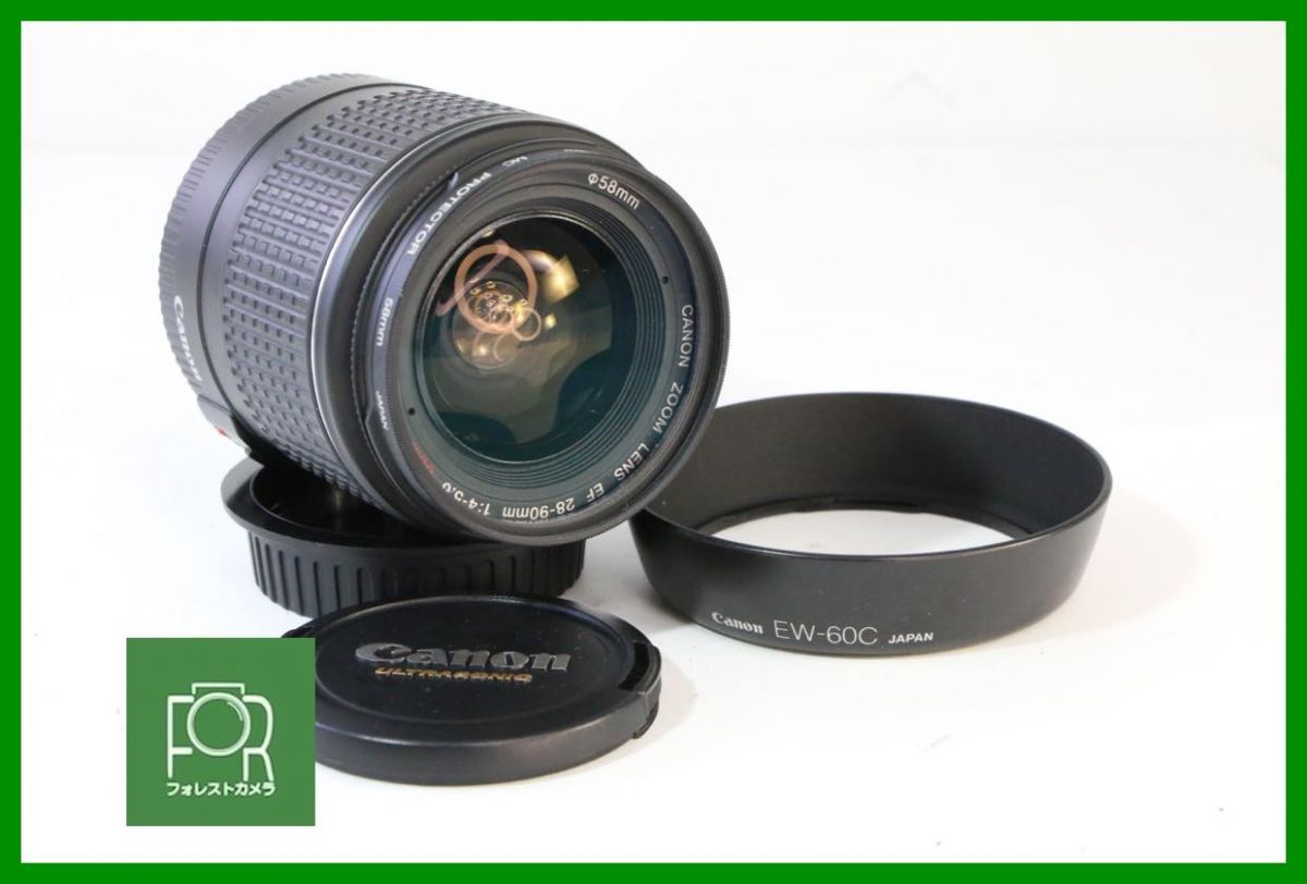 点検済 上品 キヤノン Canon EF 28-90mm4-5.6 USM 前後キャップ フード付き 8806