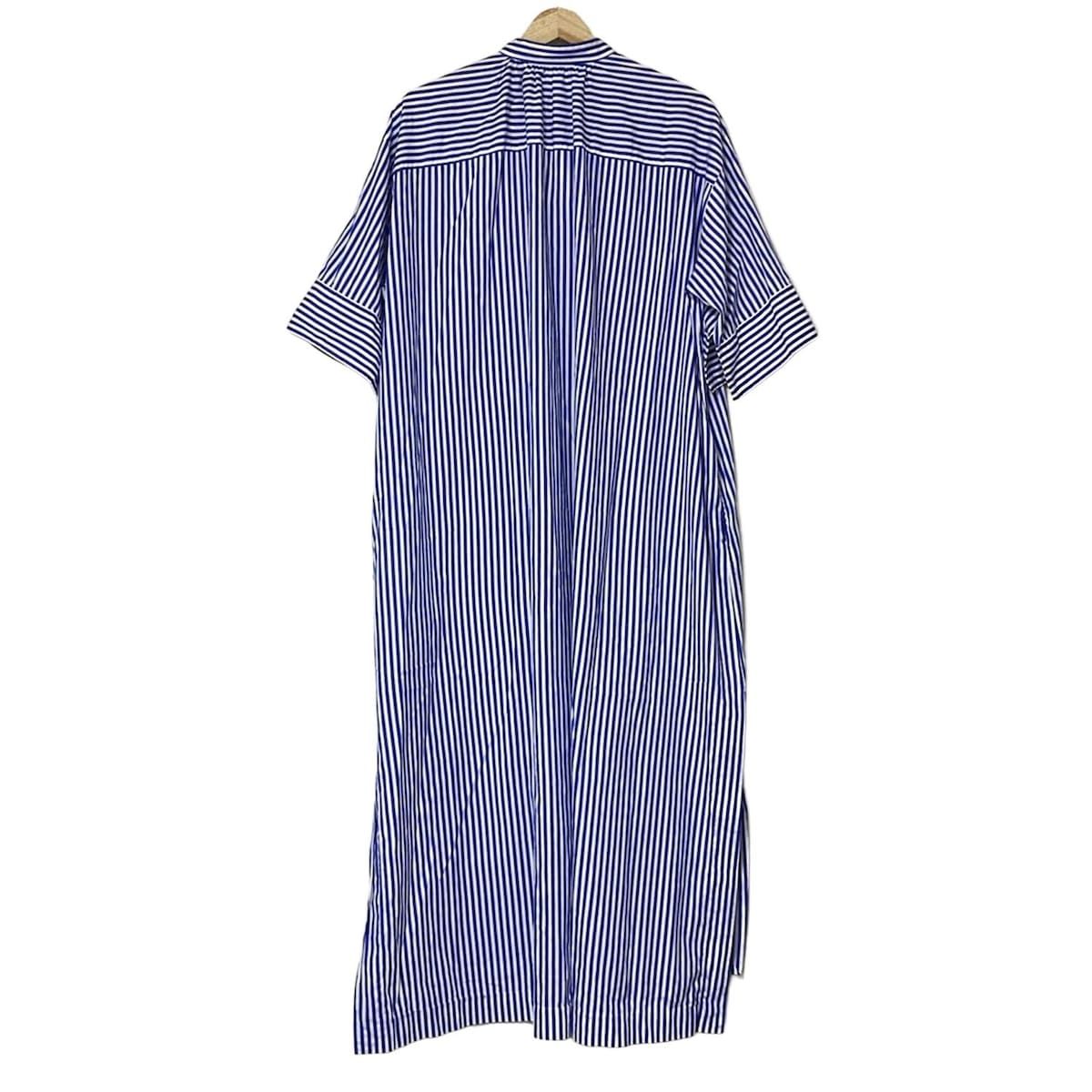 UNION LAUNCH ユニオンランチ ワンピース サイズF レディース ブルー×白 マキシ丈 ストライプ