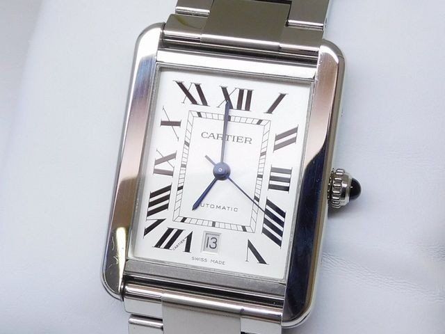 カルティエ 時計 タンクソロ XL W5200028 自動巻き スクエア オートマチック ステンレス デイト メンズ 腕時計 Cartier ６I7J