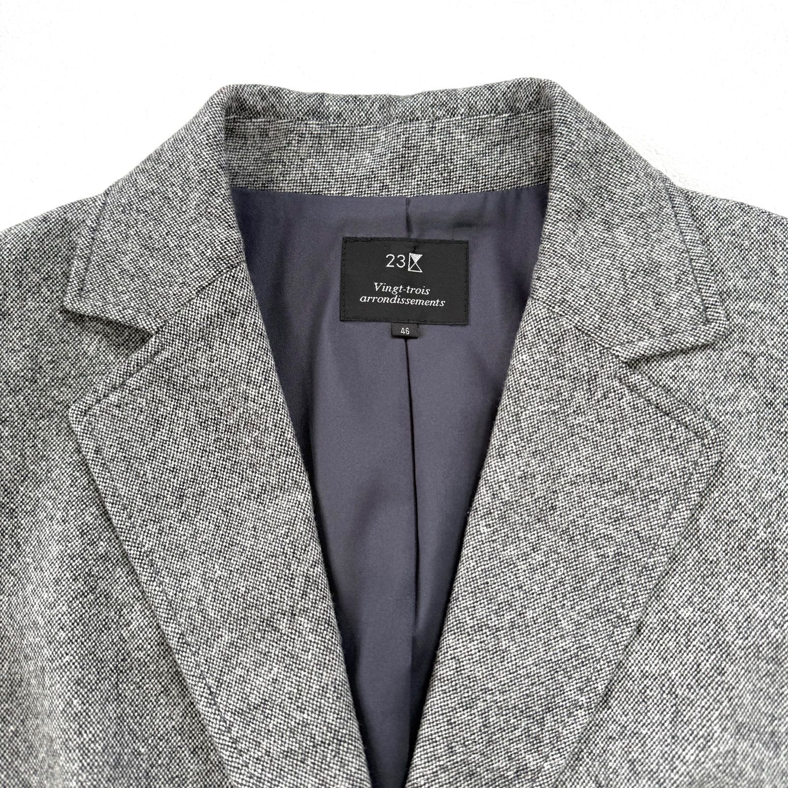 美品✨23区 セットアップ スーツ 大きいサイズ シルク グレー 極美品・大きいサイズ✨23区 カシミヤ シルク ウール パンツ スーツ