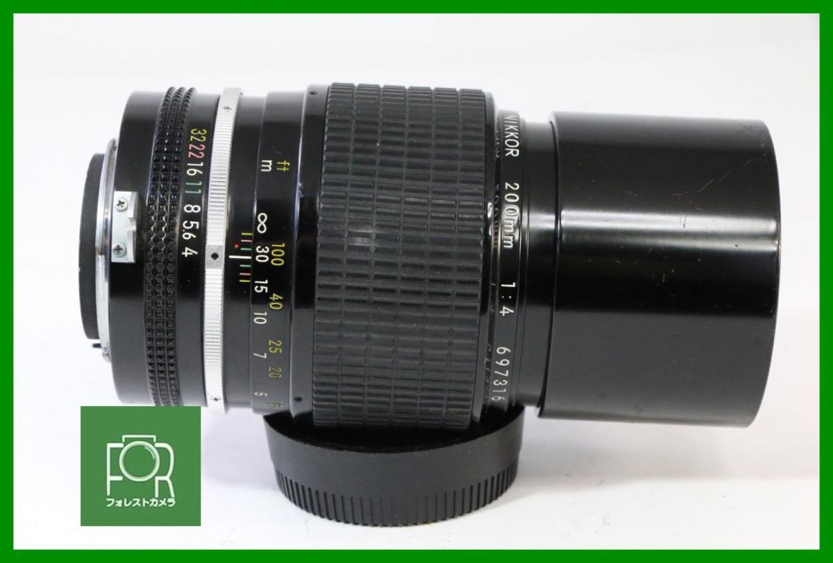 同梱 点検済 光学 上 ニコン Nikon NIKKOR 200mm F4 前後キャップ付き 6112