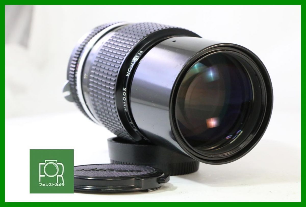 同梱 点検済 光学 上 ニコン Nikon NIKKOR 200mm F4 前後キャップ付き 6112