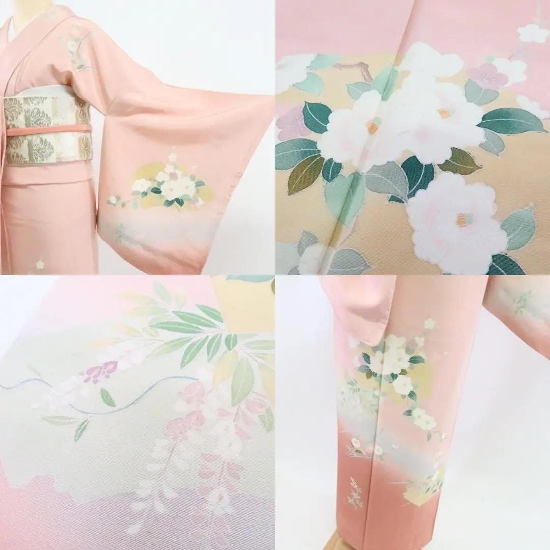 百華❀Y2307◇未着用 仕付け糸付 手縫い仕立て 正絹 訪問着 着物 単品