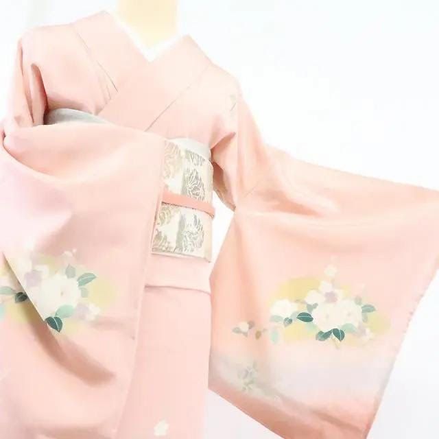 百華❀Y2307◇未着用 仕付け糸付 手縫い仕立て 正絹 訪問着 着物 単品