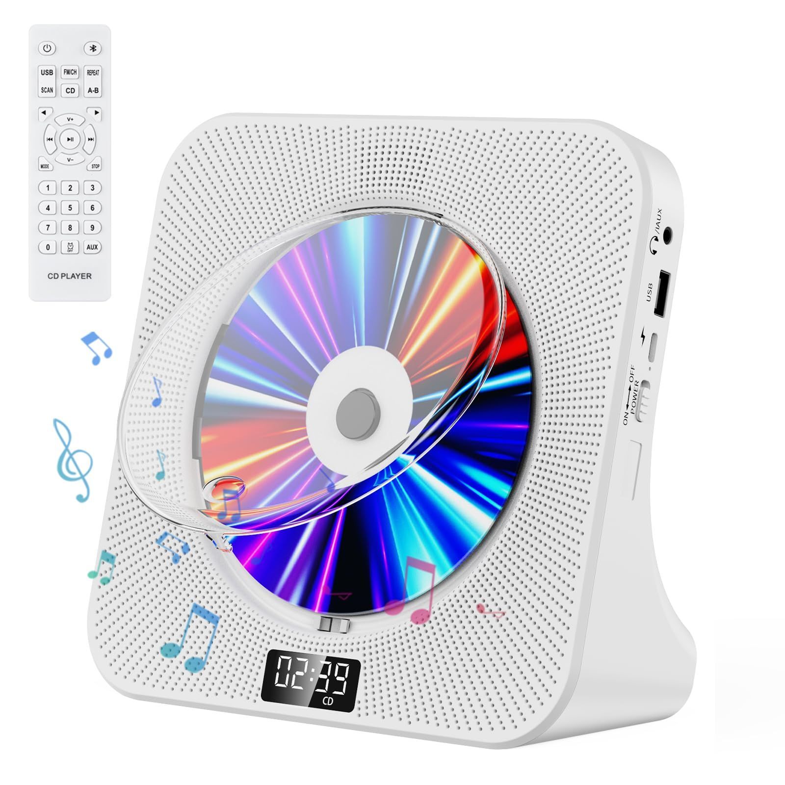 数量限定】Fohil CDプレーヤー デスク Bluetooth受信/送信 HiFi