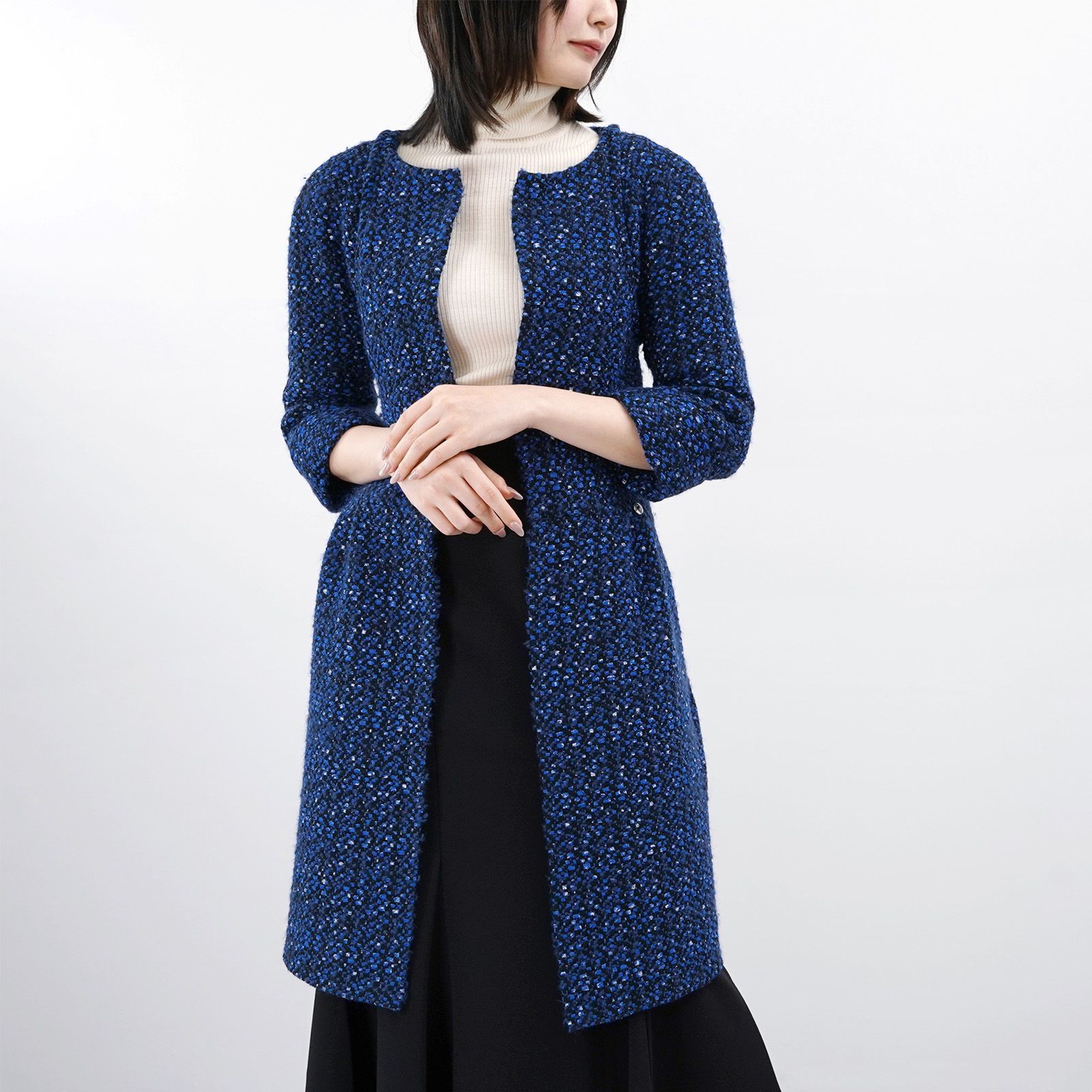 CHANEL シャネル ロングコート ツイード P57663V43452 - メルカリ