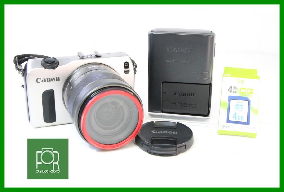 点検済 到着後即使える Canon EOS M EF 18 55 mm IS STM バッテリー チャージャー 4 GB SDカード付き JJ 65