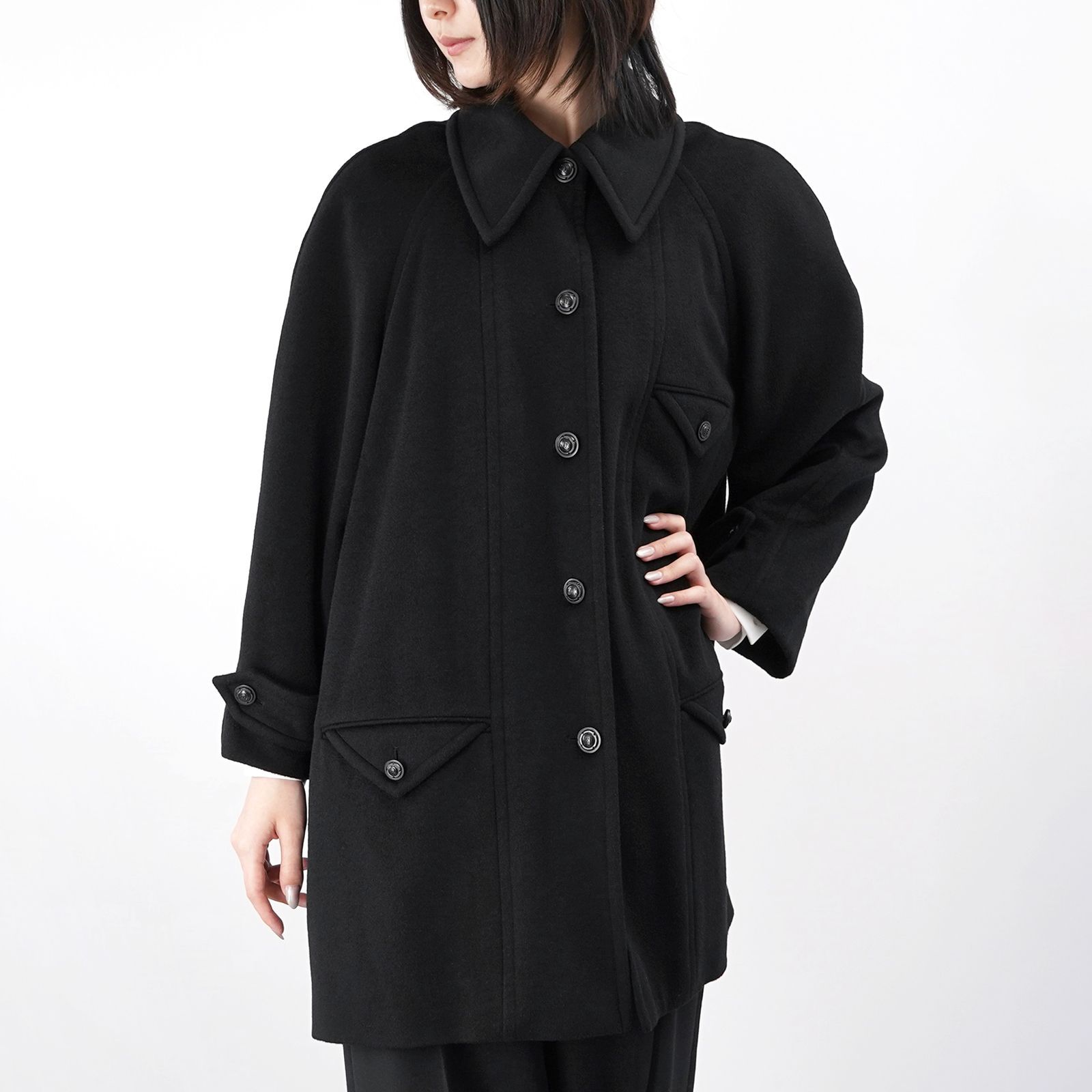 CHANEL シャネル ロゴ ココボタン ロングコート P09302W02368