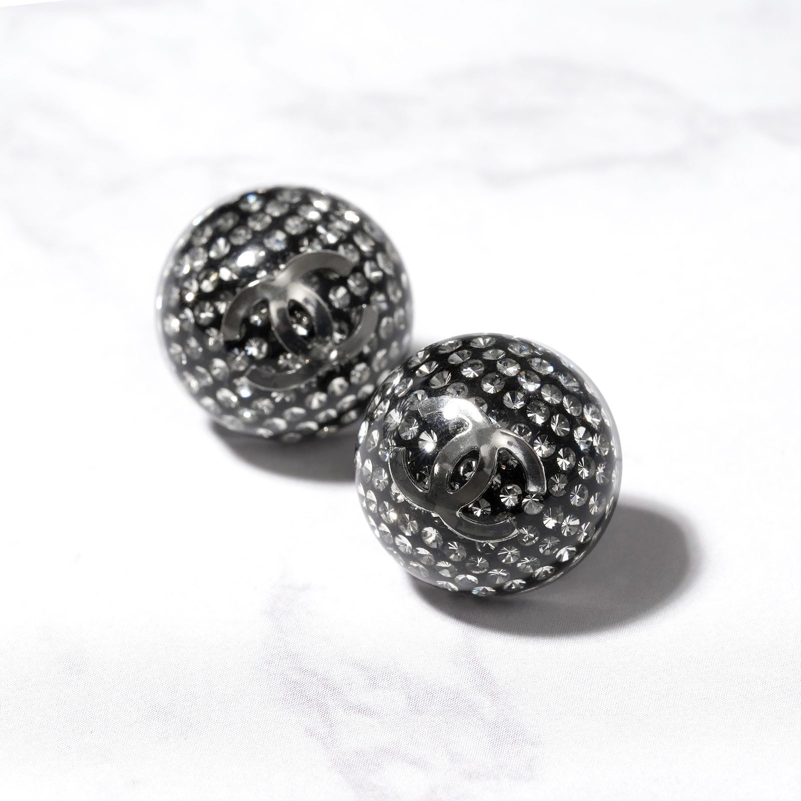 CHANEL ココマーク ラインストーン ピアス 21K