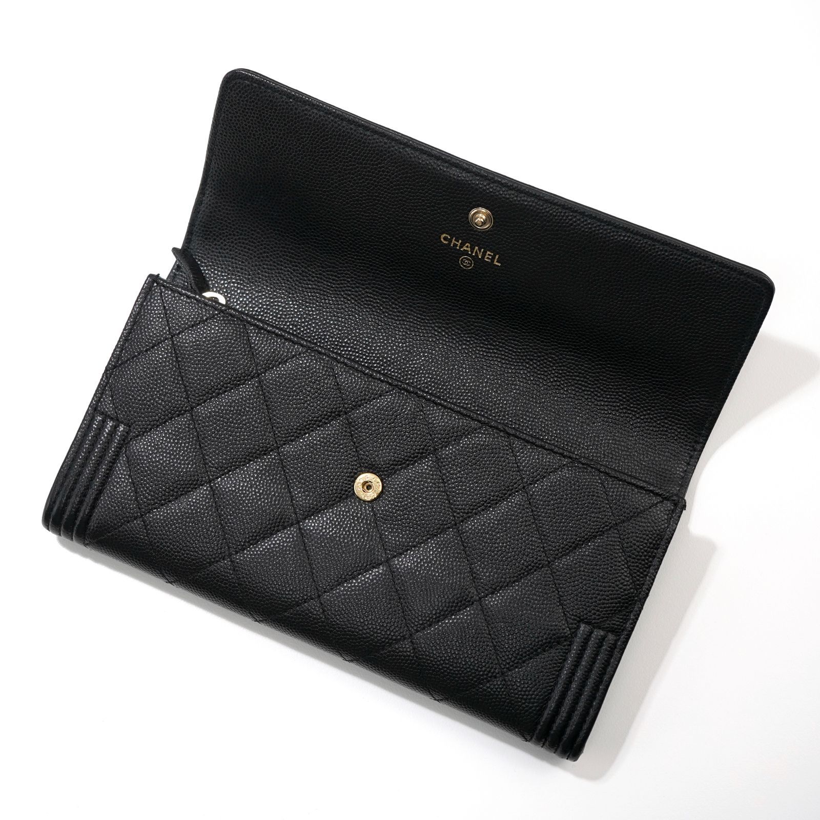 CHANEL シャネル ボーイシャネル キャビアスキン ウォレット - メルカリ