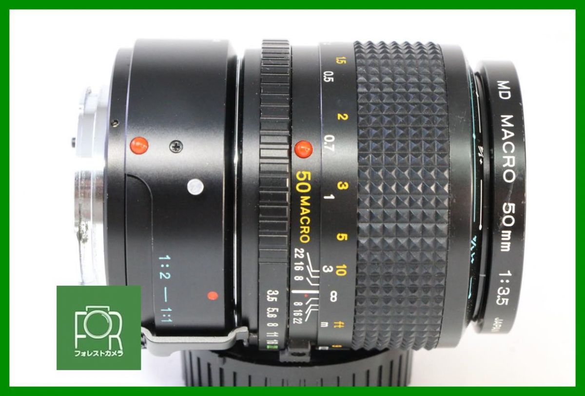点検済 MINOLTA MD MACRO 50mm F3.5 接写マクロリング AH1025