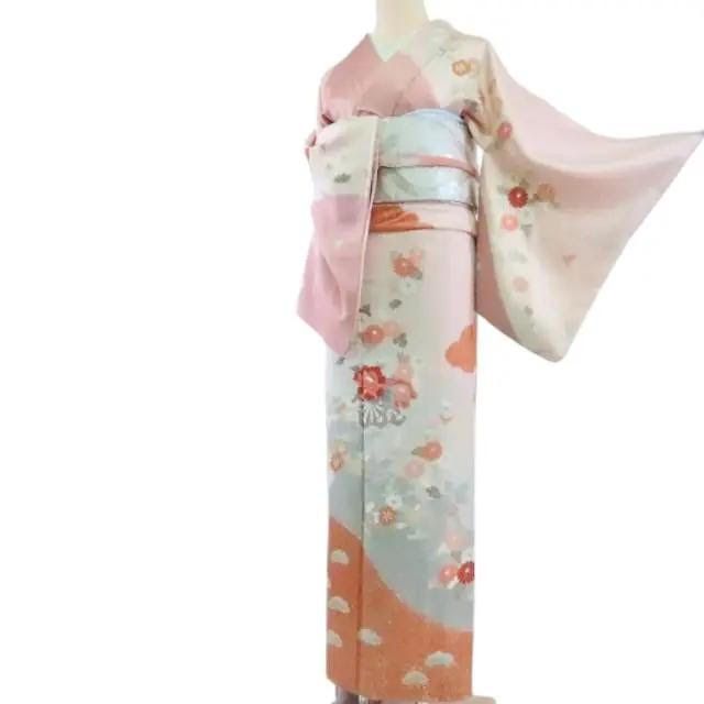 Y-450◇正絹 一つ紋 手縫い仕立て 訪問着 着物 百華❀Y1520◇正絹 縫い一つ紋 手縫い仕立て 訪問着 着物 単品 - メルカリ