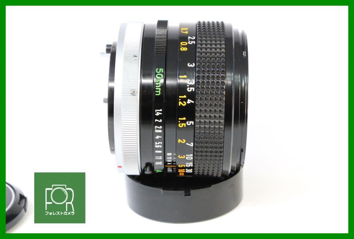 点検済 Canon LENS FD 50mm F1.4 S.S.C. 絞り完動 前後キャップ付き 9833
