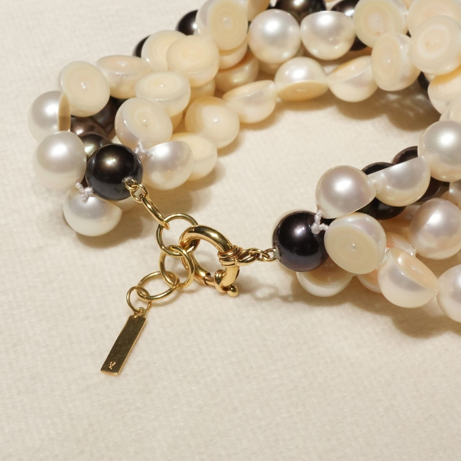 タサキ スライスドパール 5連 ブレスレット バイ 25-1855 M