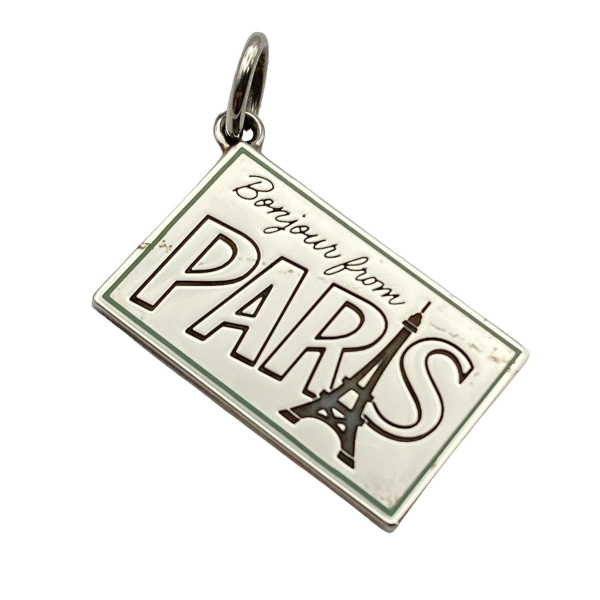 TIFFANY-Co. ティファニー ペンダントトップ - シルバー×ティファニーブルー ポストカード Bonjour from PARIS