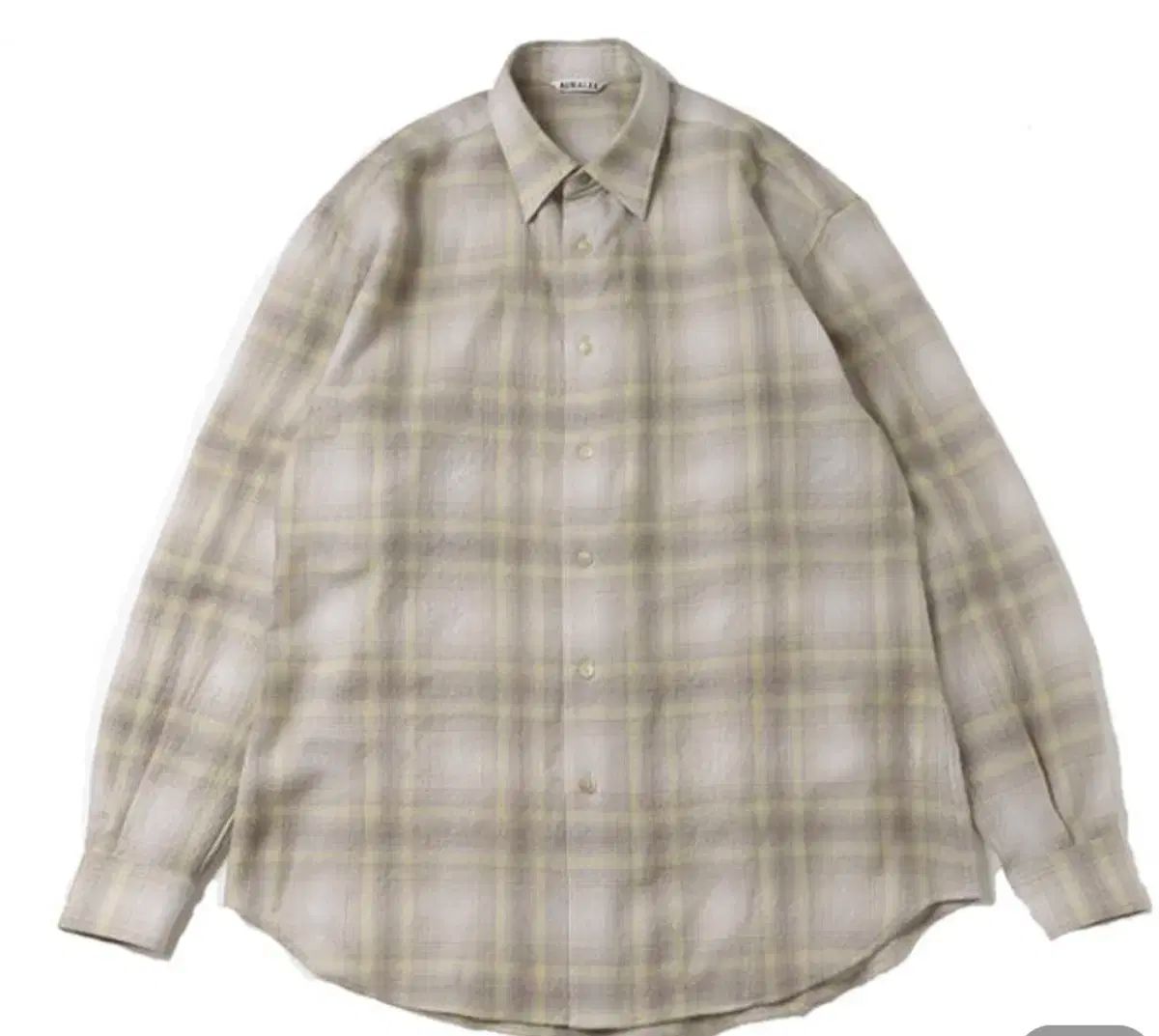 オーラリー 24aw エアリー ウール チェック シャツ イエロー グレー 4サイズ