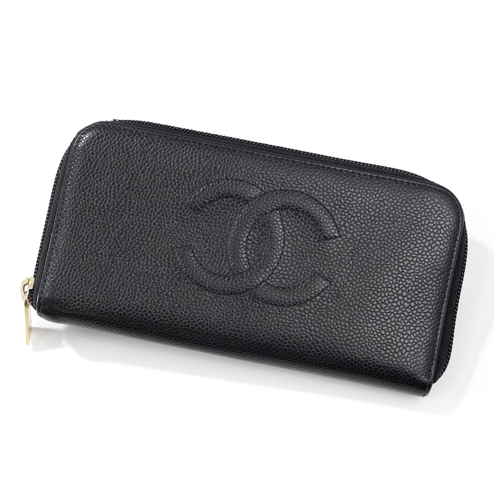 CHANEL シャネル キャビアスキン 小銭入れ付き 長財布