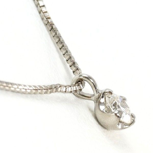 ウィスプ K 10 WG ネックレス necklace ダイヤ 0.10 総重量約1.4 g 約40 cm