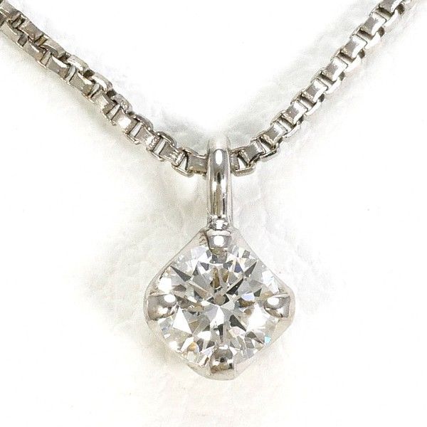 ウィスプ K10WG ネックレス necklace ダイヤ 0.10 総重量約1.4g 約40cm