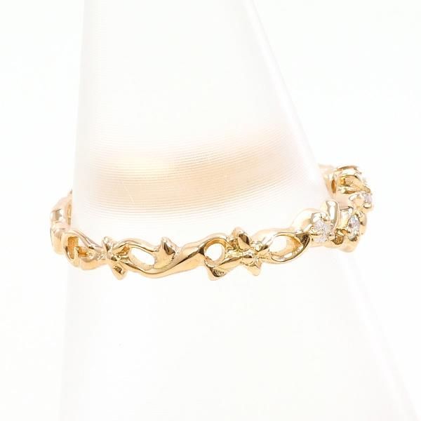 アガット K 10 PG リング ring 指輪 7号 ダイヤ 0.05 総重量約1.1 g