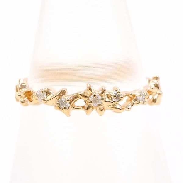 アガット K10PG リング ring 指輪 7号 ダイヤ 0.05 総重量約1.1g