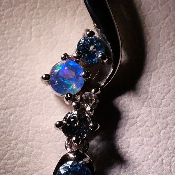 4℃ K 18 WG ネックレス necklace ブルートパーズ アクアマリン ダイヤ 他 総重量約2.0 g 約40 cm